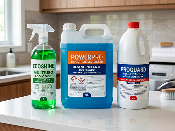 Rótulo resistente a produtos químicos para limpeza doméstica e industrial